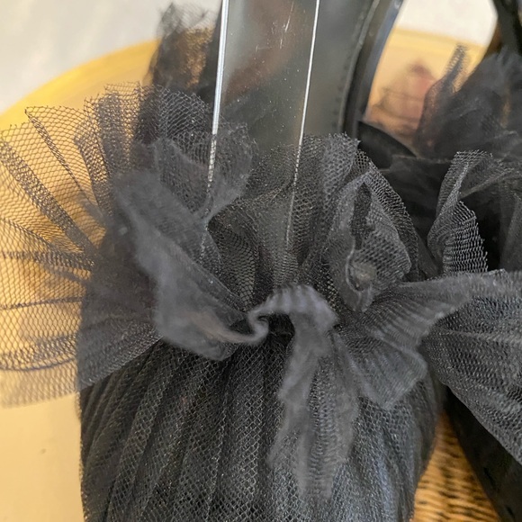 Circus-NY Sam Edelman,PointedToe Gauzy Ruffle Dress Ankle Strap Heels,Blk Size 8 - Picture 4 of 13